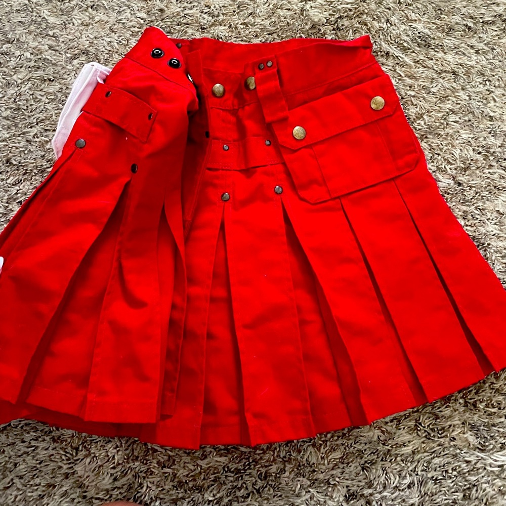 Red Kilt - one size for small to medium with buttons - high quality! His/her